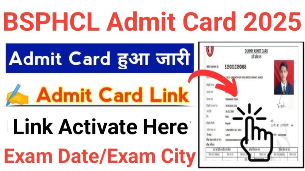 BSPHCL Various Post Admit Card 2025