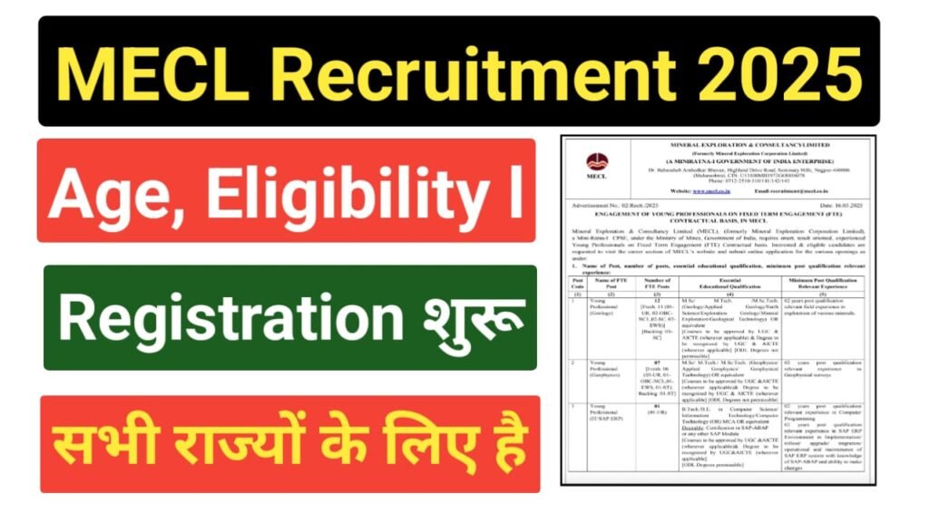 MECL Young Professional Vacancy 2025