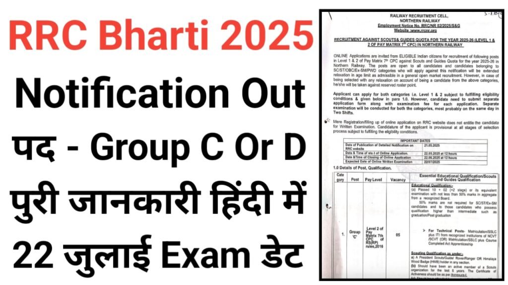 RRC Group C Or D Recruitment 2025