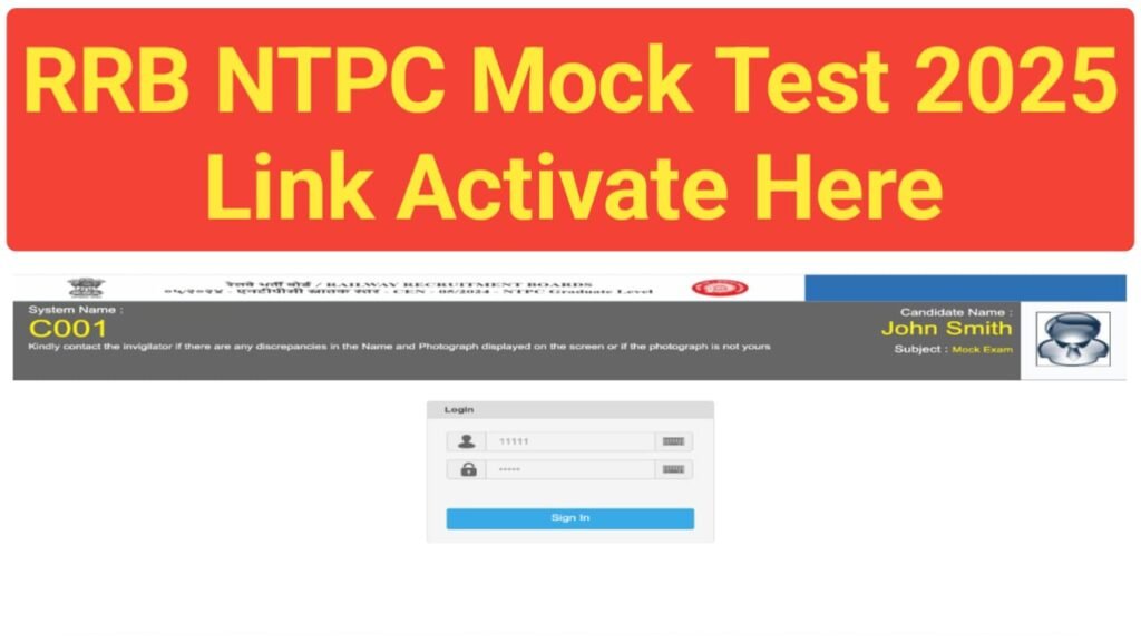 RRB NTPC Graduate Level Mock Test Link 2025