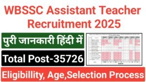 WBSSC SLST Assistant Teacher Online Form 2025