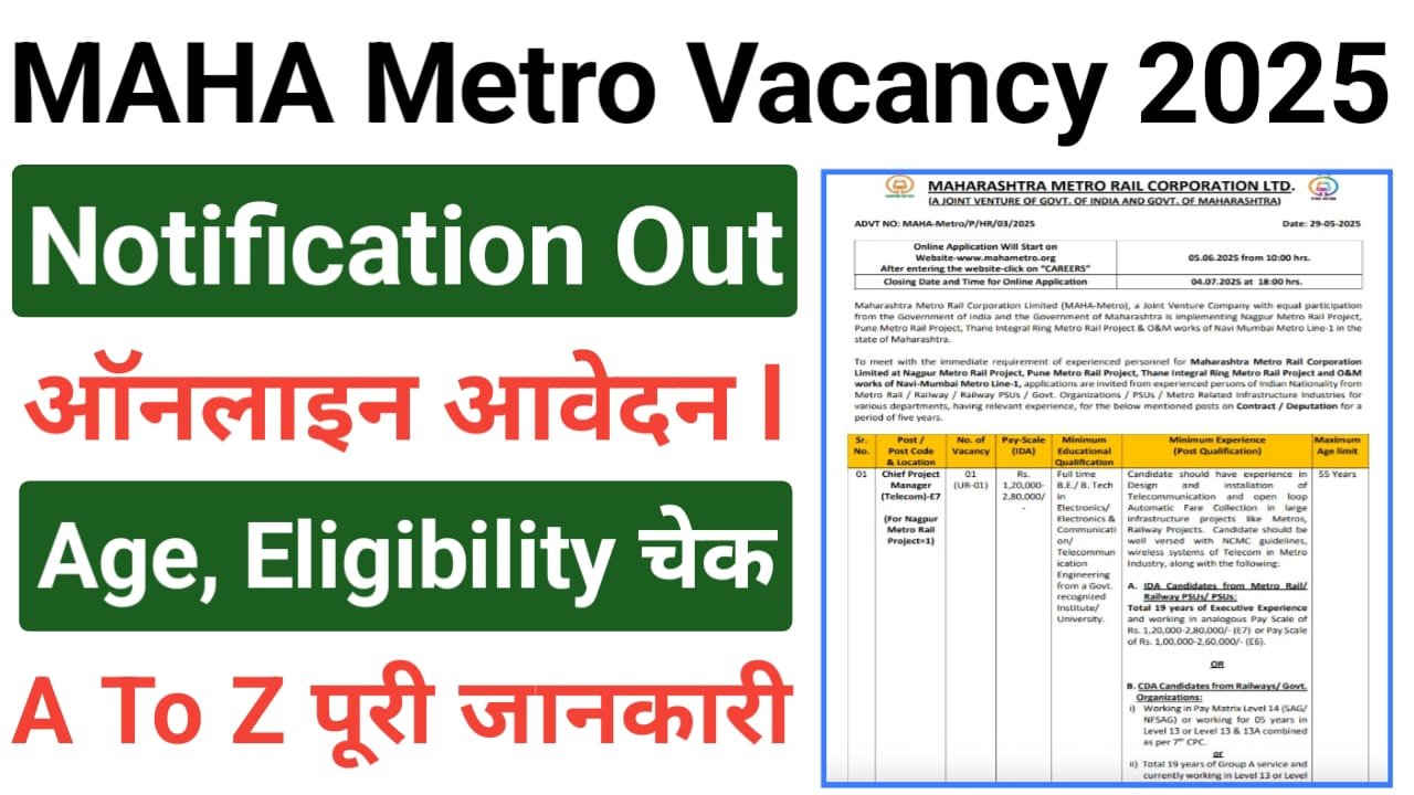 MAHA Metro Recruitment 2025