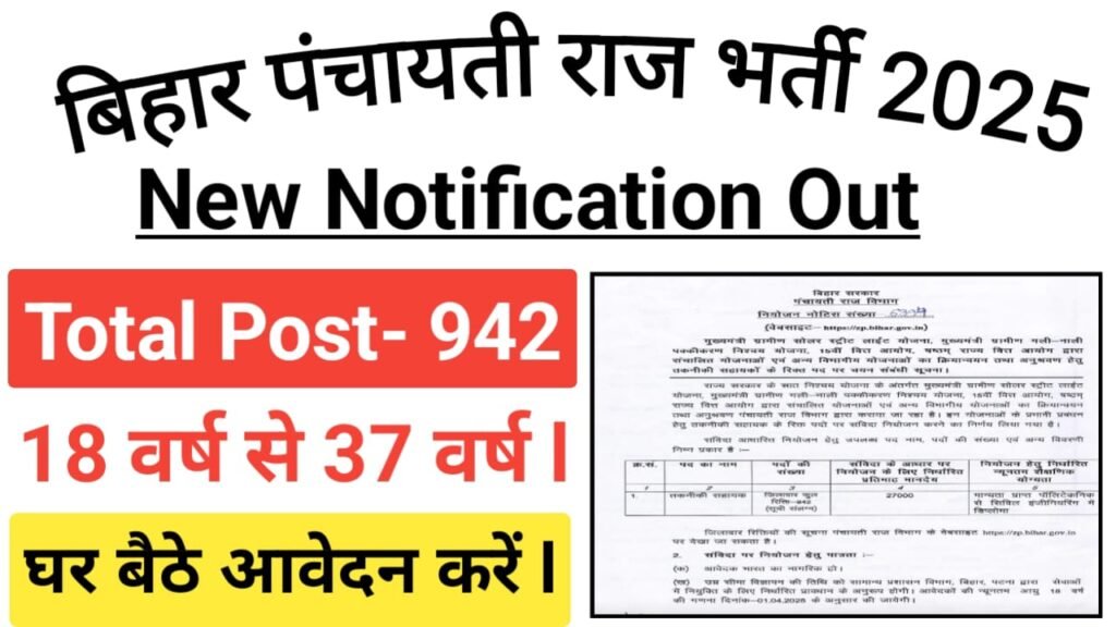 Bihar Panchayati Raj Online Form 2025