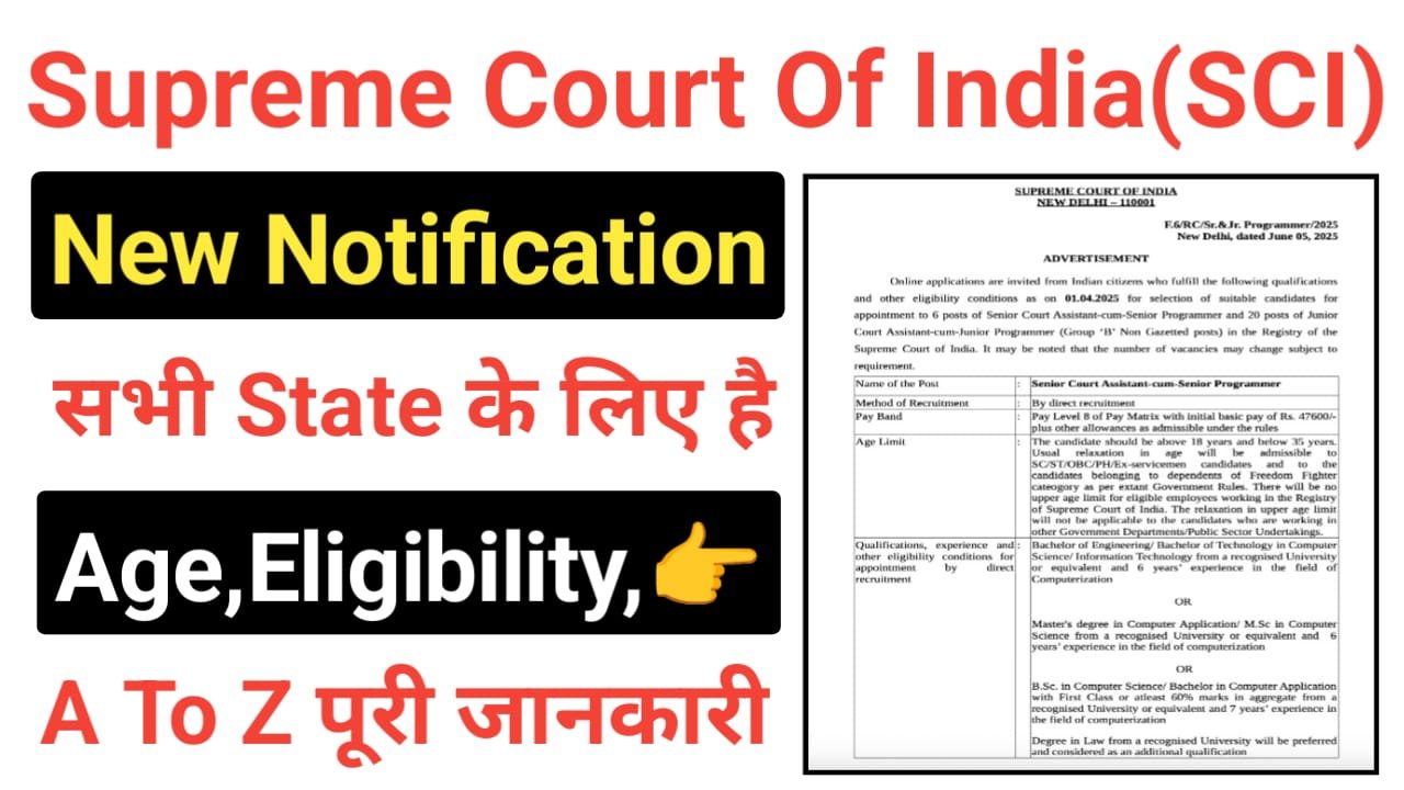 SCI Court Programmer Recruitment 2025