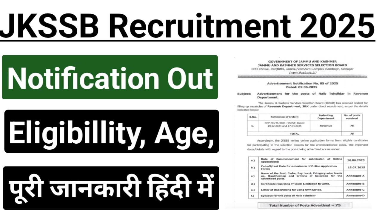 JKSSB Naib Tehsildar Recruitment 2025
