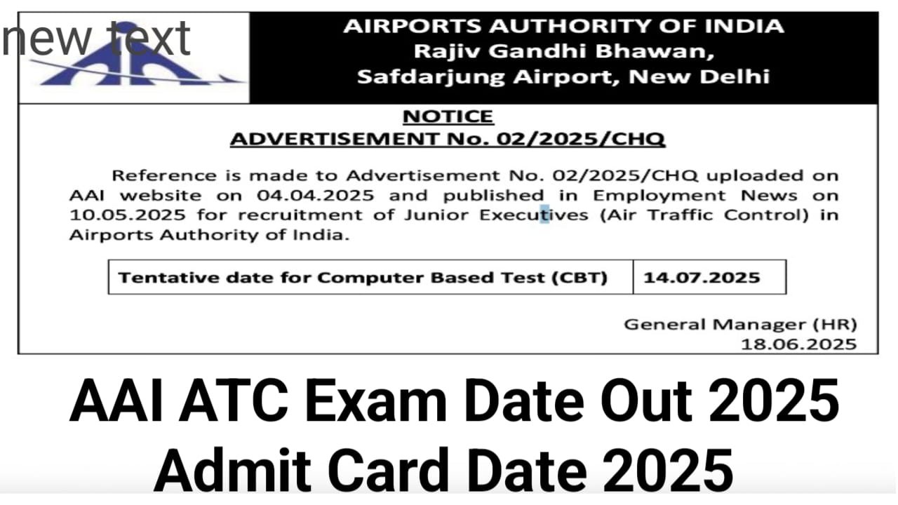 AAI ATC Exam Notification 2025