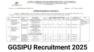 GGSIPU Assistant Professor Recruitment 2025