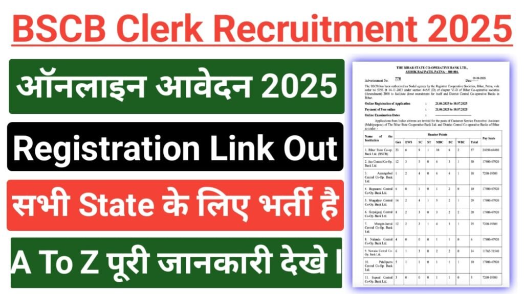 BSCB Customer Service Executive And Clerk Bharti 2025