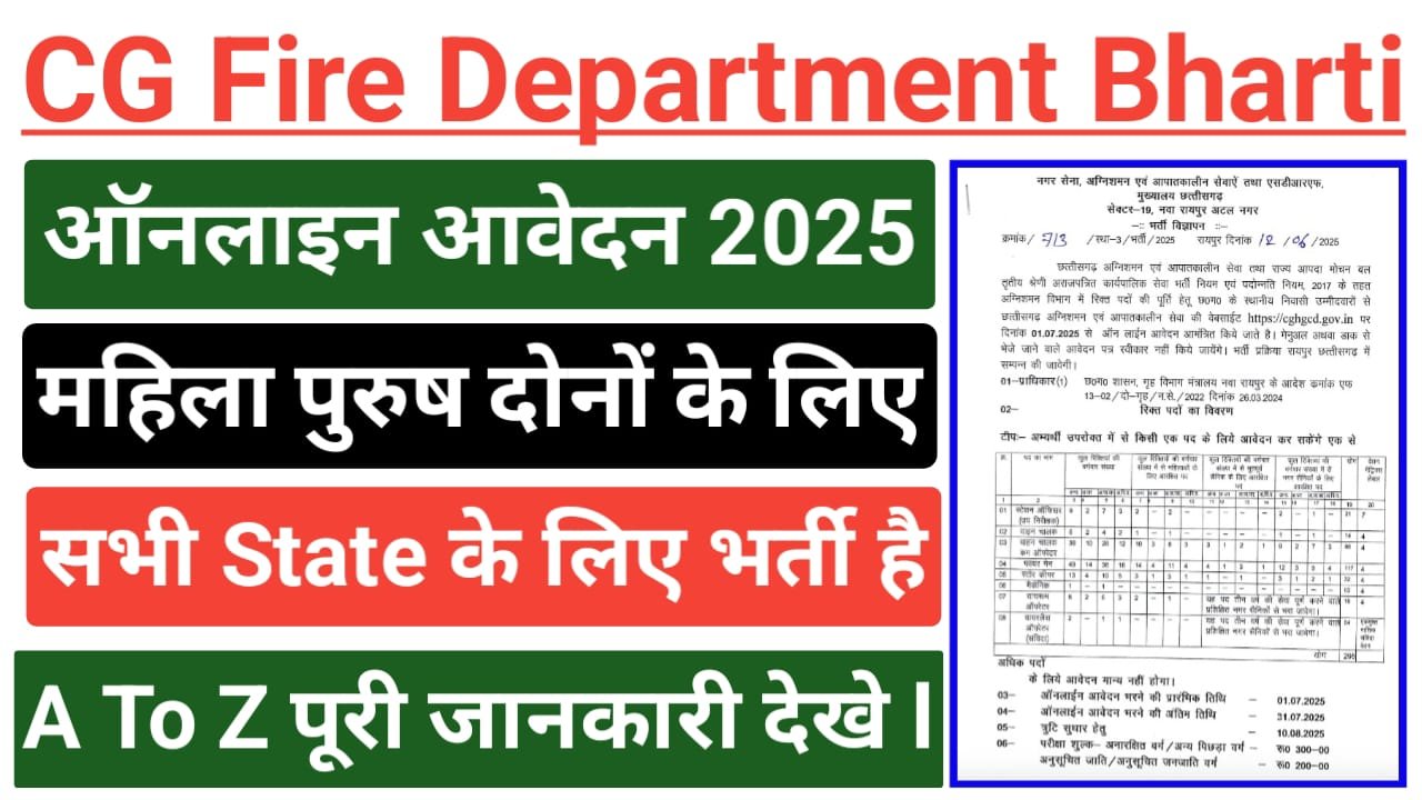CG Fire Department Recruitment 2025