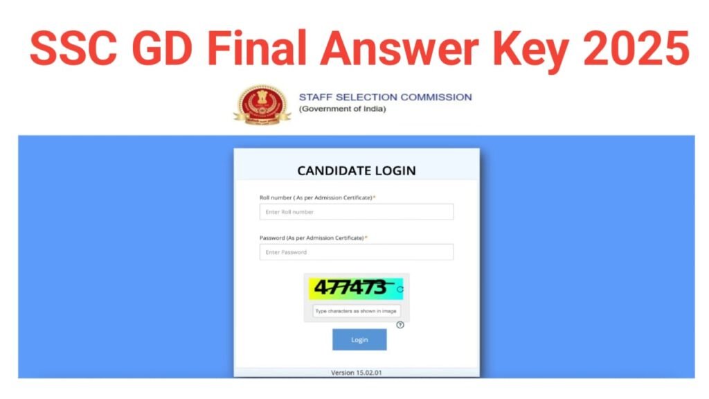 SSC GD Score Card 2025 Final Answer key 2025