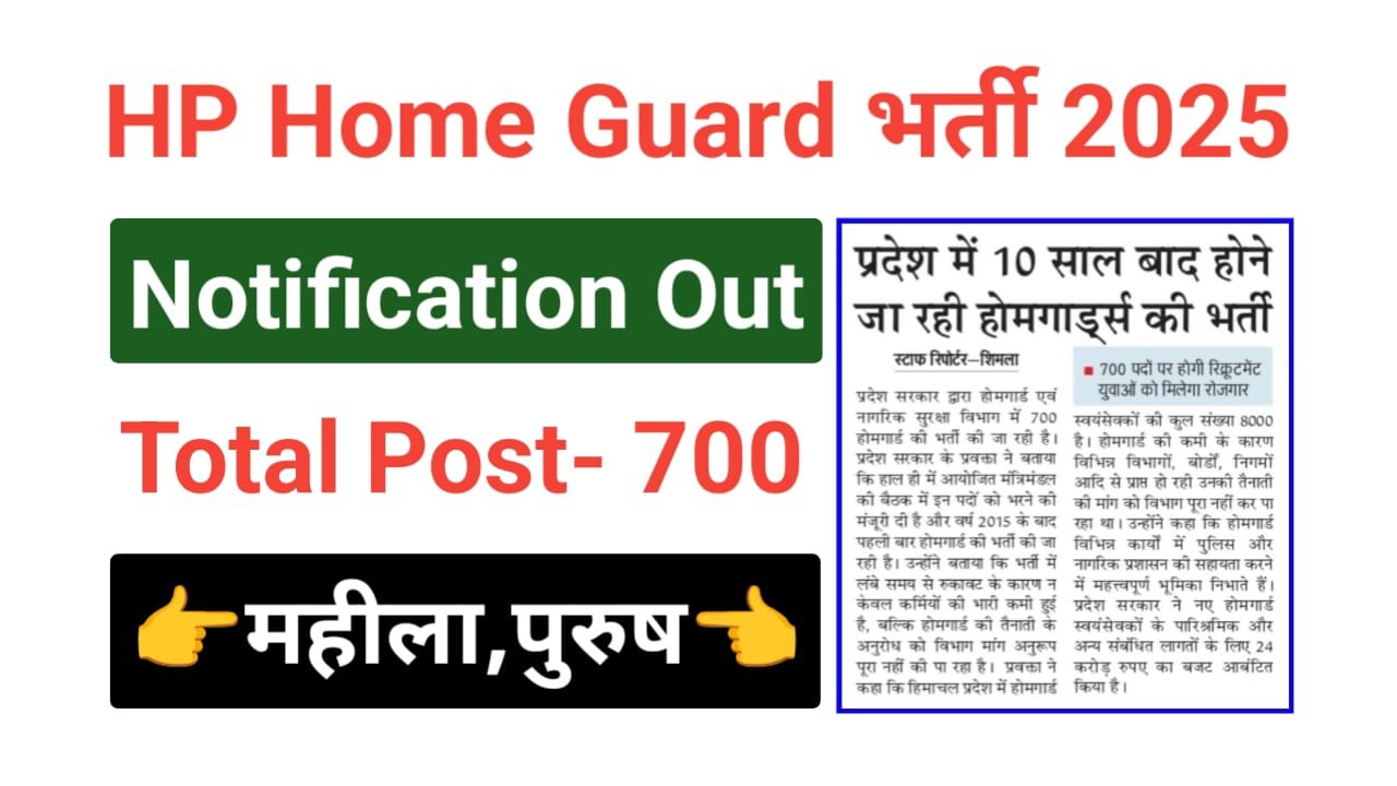 Himachal Pradesh Home Guard Bharti 2025
