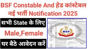 BSF Constable And Head Constable Recruitment 2025