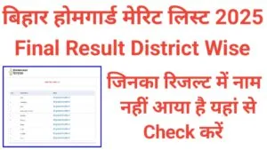Bihar Home Guard Merit List 2025 District Wise Result Out Bihar Home Guard Merit List 2025