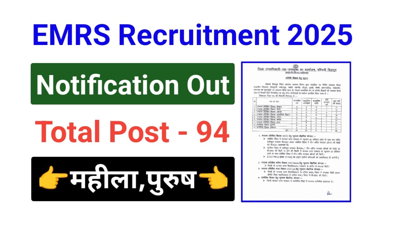 EMRS West Singhbhum Recruitment 2025