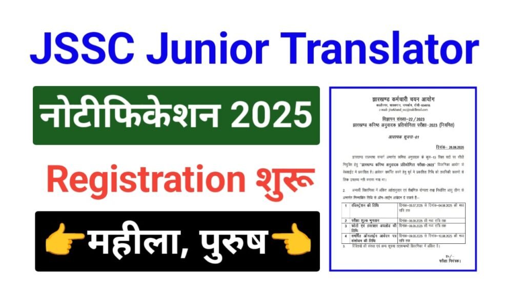 Jharkhand Junior Translator Online Form 2025